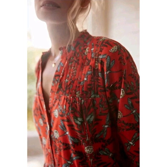 Anthropologie Kelly Louise Judd Flannel Whimsical Flannel Sleep Mini Dress Small - Picture 2 of 7